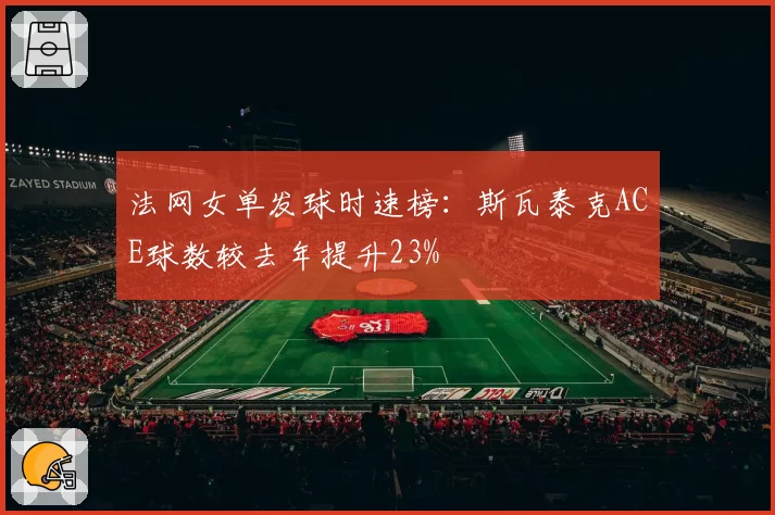 法网女单发球时速榜：斯瓦泰克ACE球数较去年提升23%